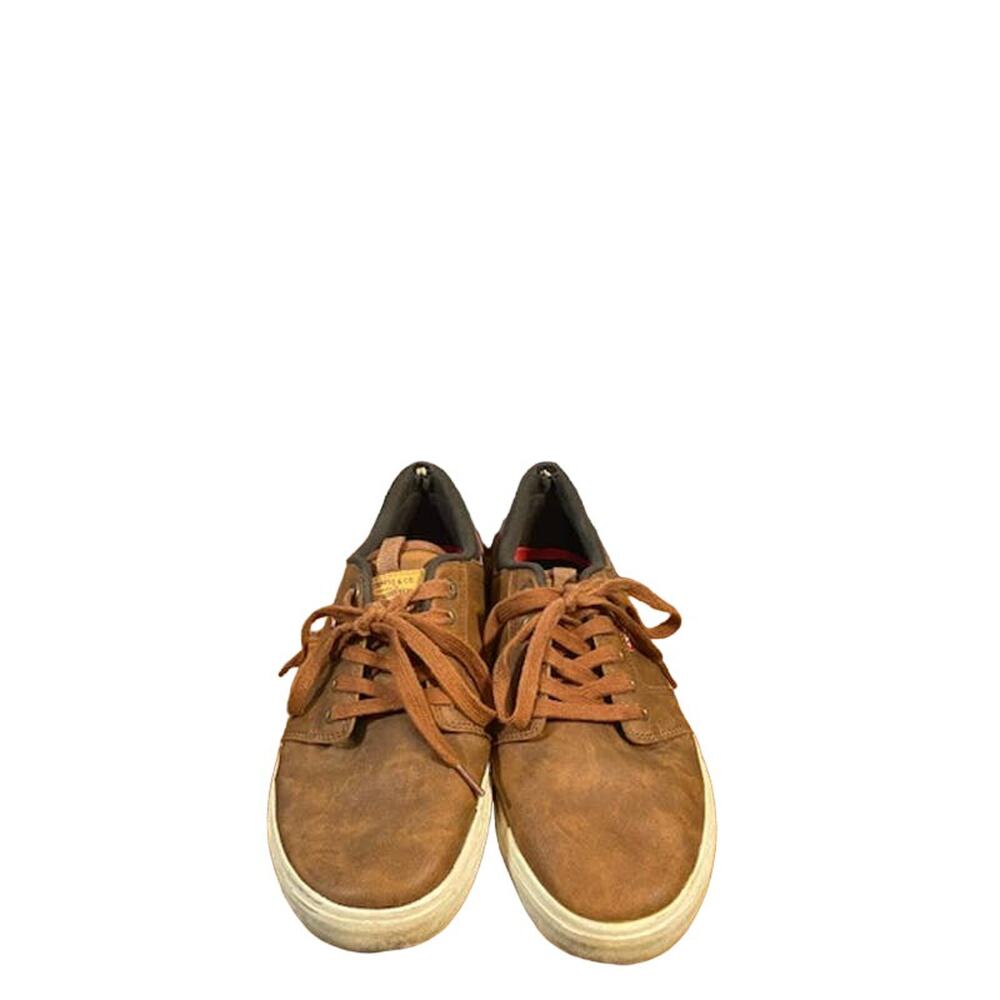 Levi’s Alpine Tumble Men’s Brown Faux Leather Stacked Lace Up Sneakers Sz 9.5 - Picture 10 of 11